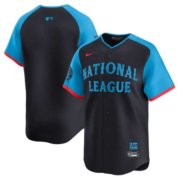 Men%27s National League Blank Navy 2024 All-Star Limited Stitched Baseball Jersey